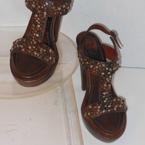 FRYE JOY STUDDED PLATFORM SHOES SIZE 8.5 MEDIUM - Picture 7 of 10